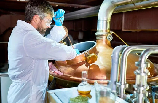 Brewer working on a brew