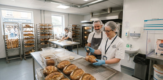 commercial bakery kitchen highlighting food safety standards.