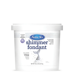 Satin Ice Fondant - SILVER  vanilla -Shimmer