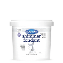 Satin Ice Fondant - SILVER  vanilla -Shimmer